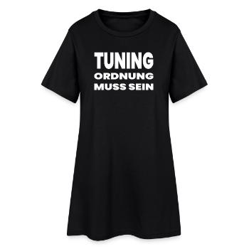 Tuning - Frauen T-Shirt-Kleid - Schwarz - Vorne
