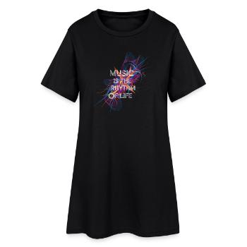 La musique est le rythme de la vie - Robe T-shirt Femme - noir - Devant