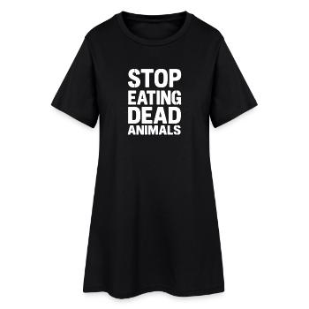 Stops the consumption of dead animals - Women’s T-Shirt Dress - black - Front