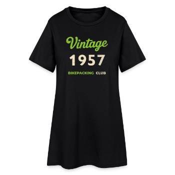 Millésime 1957 – Bikepacking Club Rétro Année de naissance - Robe T-shirt Femme - noir - Devant