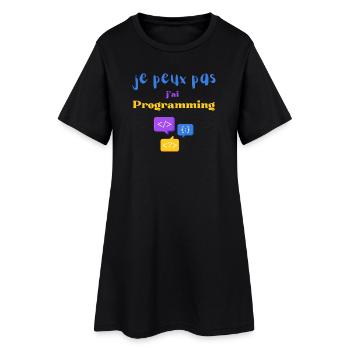 Ich kann nicht programmieren - Frauen T-Shirt-Kleid - Schwarz - Vorne