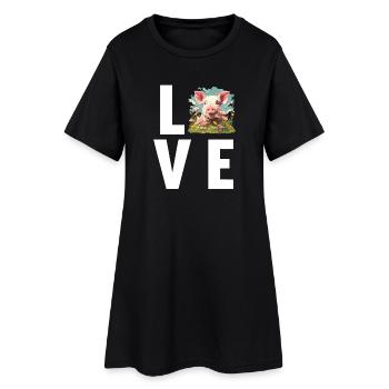 Cochon Cochon - Robe T-shirt Femme - noir - Devant