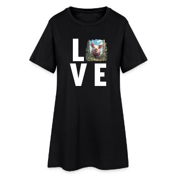 Cochon Cochon - Robe T-shirt Femme - noir - Devant