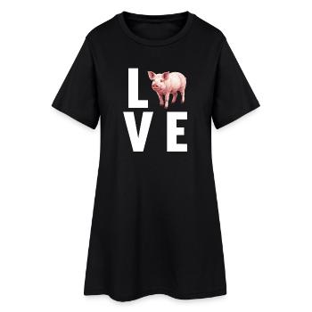Cochon Cochon - Robe T-shirt Femme - noir - Devant