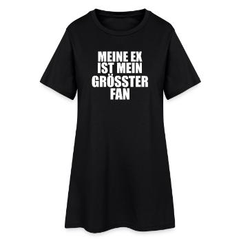 Meine_ex_ist_mein_groesster_fan_lustiger_spruch - Frauen T-Shirt-Kleid - Schwarz - Vorne