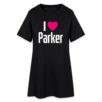 I Love Parker Pinkes Herz Ich liebe Parker - Frauen T-Shirt-Kleid - Schwarz - Vorne