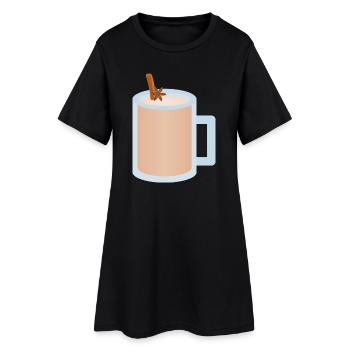 Chai Latte Mug Illustration - Women’s T-Shirt Dress - black - Front