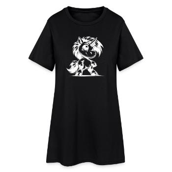 Little hero on four hooves and a magic horn - Women’s T-Shirt Dress - black - Front