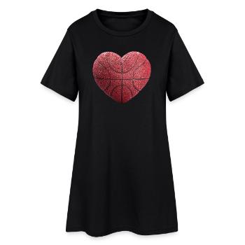 Coeur de basket-ball - Robe T-shirt Femme - noir - Devant