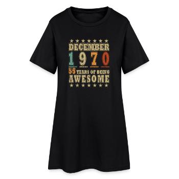 1970 Décembre 1970 Jubilé Décembre 1970 - Robe T-shirt Femme - noir - Devant
