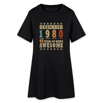 Décembre 1980 Rétro Vintage Cadeau d’anniversaire - Robe T-shirt Femme - noir - Devant