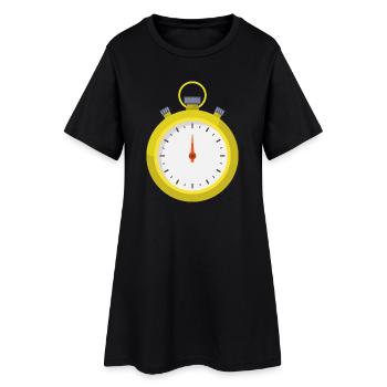 Stoppuhr - Frauen T-Shirt-Kleid - Schwarz - Vorne