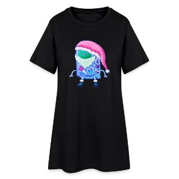 Console de jeu de Noël Kawaii Robot Santa - Robe T-shirt Femme - noir - Devant