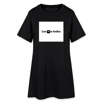 NA en boîte noire entre les lettres - Robe T-shirt Femme - noir - Devant