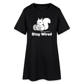 Stay Wired Squirrel - Women’s T-Shirt Dress - black - Front