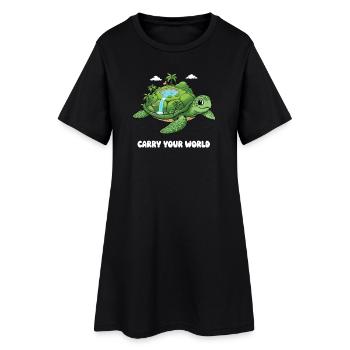 Tortue insulaire avec cascade - Robe T-shirt Femme - noir - Devant