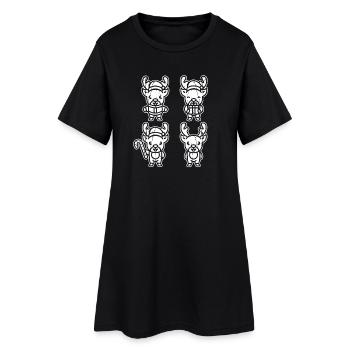 Noël du Père Noël renne - Robe T-shirt Femme - noir - Devant