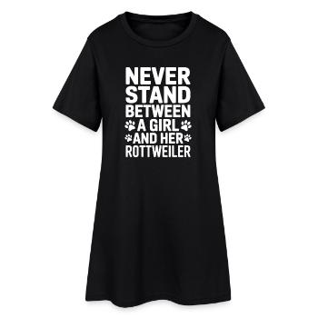 Rottweiler Saying Girl Fun Rottweiler Gift - Women’s T-Shirt Dress - black - Front
