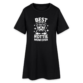 Rottweiler Saying Mom Funny Rottweiler Gift - Women’s T-Shirt Dress - black - Front