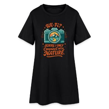 La nature au lieu du Wi-Fi - Robe T-shirt Femme - noir - Devant