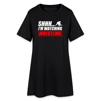 Je regarde catching wrestling drôle, catcheur - Robe T-shirt Femme - noir - Devant