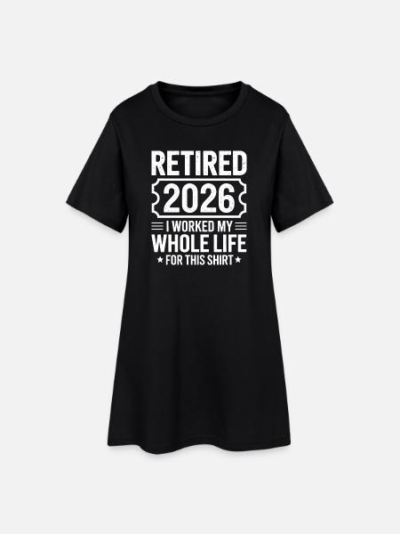 Ruhestand 2026 Shirt Motto - Frauen T-Shirt-Kleid - Schwarz