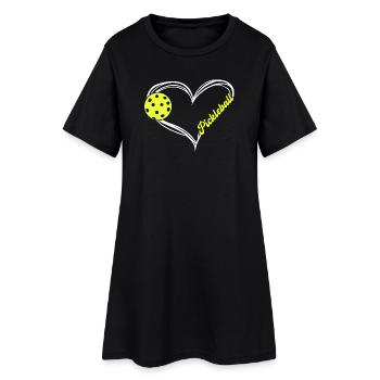 Pickleball Heart Neon Love - Women’s T-Shirt Dress - black - Front