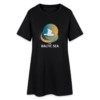 La mer Baltique, mer Baltique, mouette, côte, vagues, nature - Robe T-shirt Femme - noir - Devant