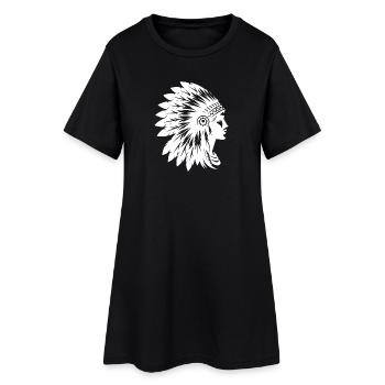 Coiffe élégante avec visage de profil - Robe T-shirt Femme - noir - Devant