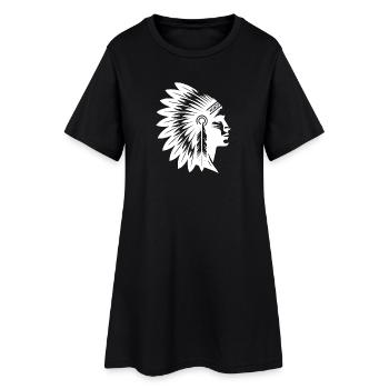 Visage de guerrier fier avec une coiffe magnifique - Robe T-shirt Femme - noir - Devant