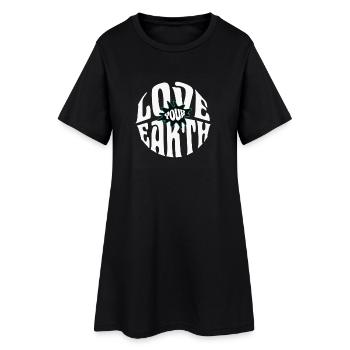 Love your Earth - Frauen T-Shirt-Kleid - Schwarz - Vorne