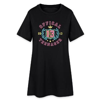 13th Birthday - Official Teen Gift - Women’s T-Shirt Dress - black - Front