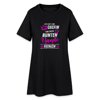 Chefin dieser bunten Bande – Lustiger Spruch - Frauen T-Shirt-Kleid - Schwarz - Vorne