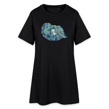 Squishy Azure - Frauen T-Shirt-Kleid - Schwarz - Vorne