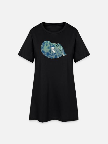 Squishy Azure - Frauen T-Shirt-Kleid - Schwarz