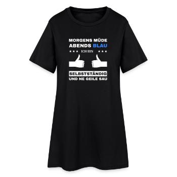 Fatigué le matin, bleu le soir, indépendant - Robe T-shirt Femme - noir - Devant