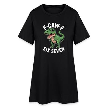 F-Caw-F Six Seven Dino - Women’s T-Shirt Dress - black - Front