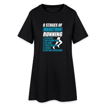 6 Stages of Marathon lustiges Lauf Joggen Läufer - Frauen T-Shirt-Kleid - Schwarz - Vorne