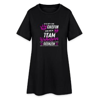 Chefin dieses Team Wahnsinn - Frauen T-Shirt-Kleid - Schwarz - Vorne