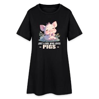 Cochon Cochon - Robe T-shirt Femme - noir - Devant