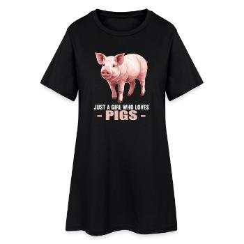 Cochon Cochon - Robe T-shirt Femme - noir - Devant