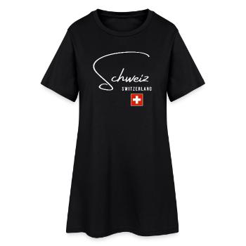 Swiss pride, sleek minimalist design - Women’s T-Shirt Dress - black - Front