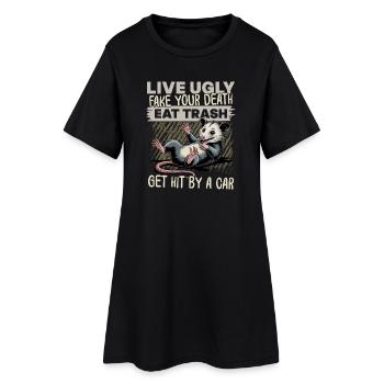 Drôle d’opossum - Robe T-shirt Femme - noir - Devant