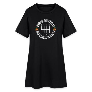 Joyeux Shiftmas, Nouvelle Vitesse, Citation de Noël drôle de voiture - Robe T-shirt Femme - noir - Devant
