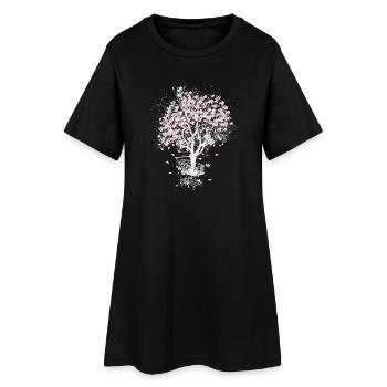 Cherry blossom tree in the shopping cart - Women’s T-Shirt Dress - black - Front