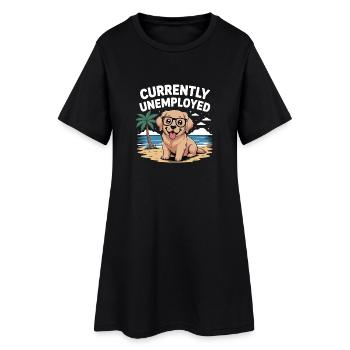 Labrador Retriever drôle actuellement au chômage - Robe T-shirt Femme - noir - Devant