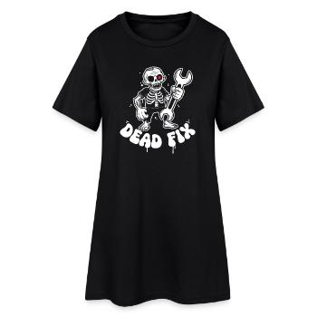 Squelette avec clé à molette - Robe T-shirt Femme - noir - Devant