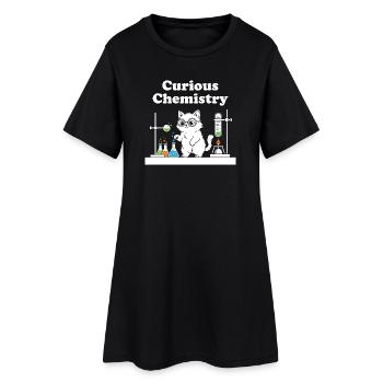 Curious Chemistry Cat - Women’s T-Shirt Dress - black - Front