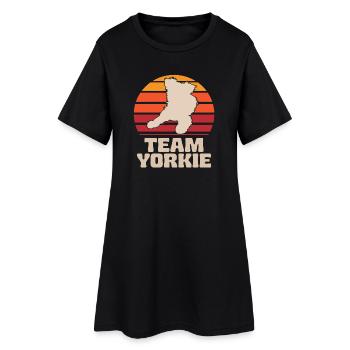 Yorkshire Terrier Équipe Rétro Yorkie - Robe T-shirt Femme - noir - Devant