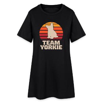 Équipe Yorkie Retro Yorkshire Terrier - Robe T-shirt Femme - noir - Devant